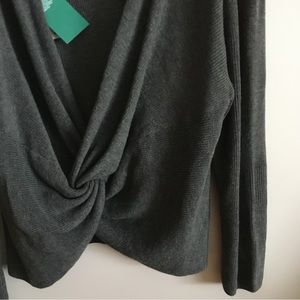 NWT H&M Charcoal Twist knot back sweater
